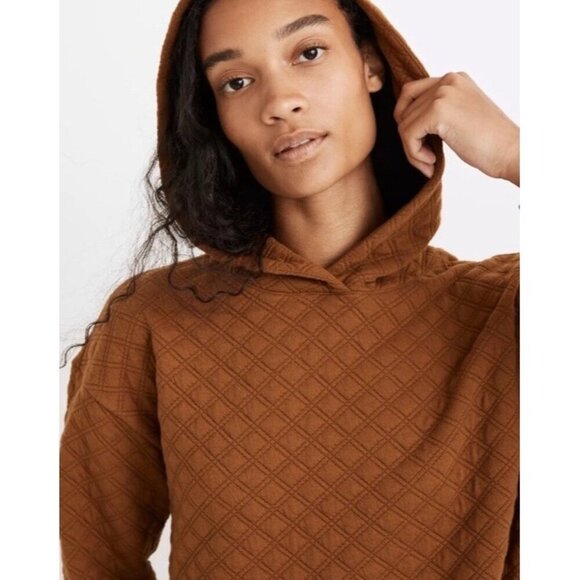 Madewell Tops - Madewell Woman's Sz M (Re)Sourced Quilted Pullover Hoodie Brown (Dried Cedar)